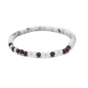 Handmade 'ALWAYS' Morse Code Bracelet - Garnet & Howlite Stones, Unisex Jewelry For Women Or Men, January & April Birthstone