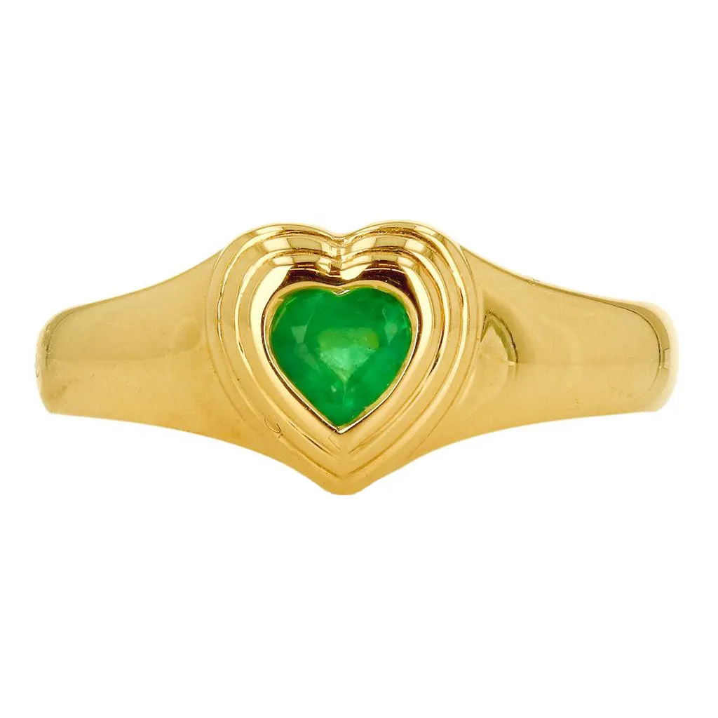 Heart Shaped Emerald Ring