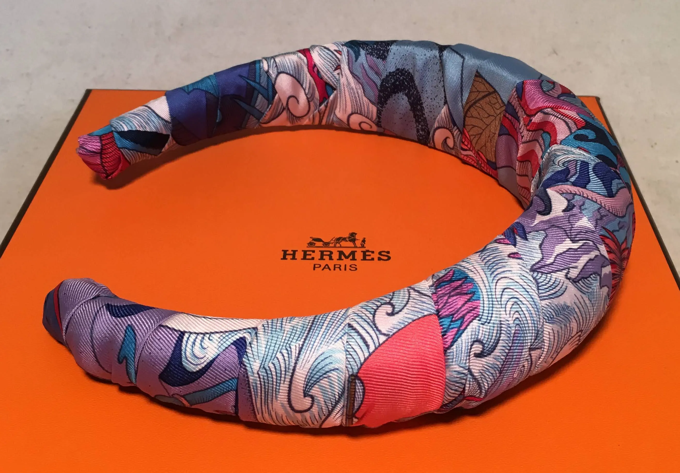 Hermes Cosmographia Silk Scarf Padded Headband