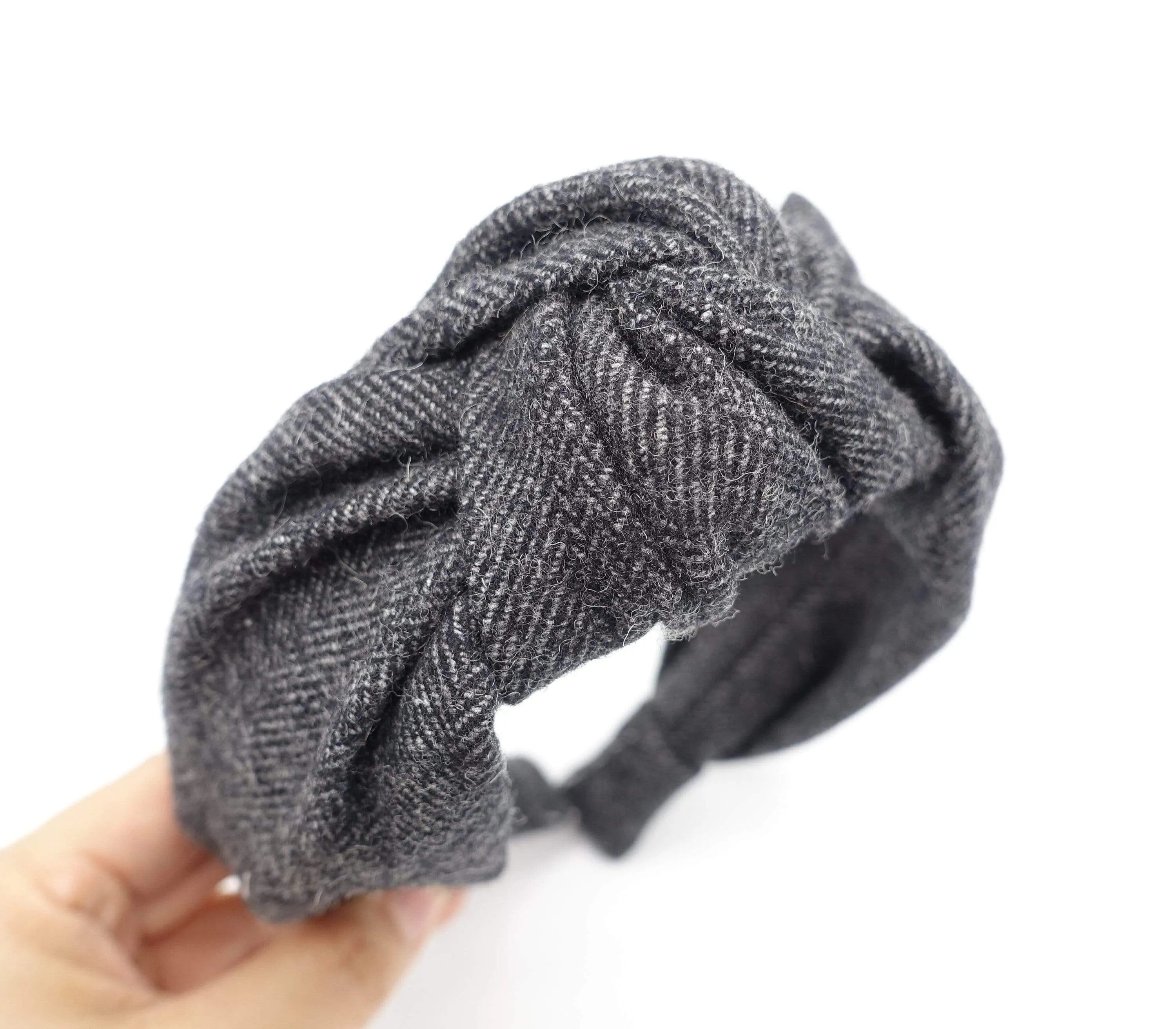 herringbone headband woolen top knot hairband Fall Winter hair accessory shop for women t hairband Women hair accessories