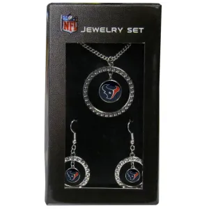 Houston Texans Rhinestone Hoop Jewelry Set