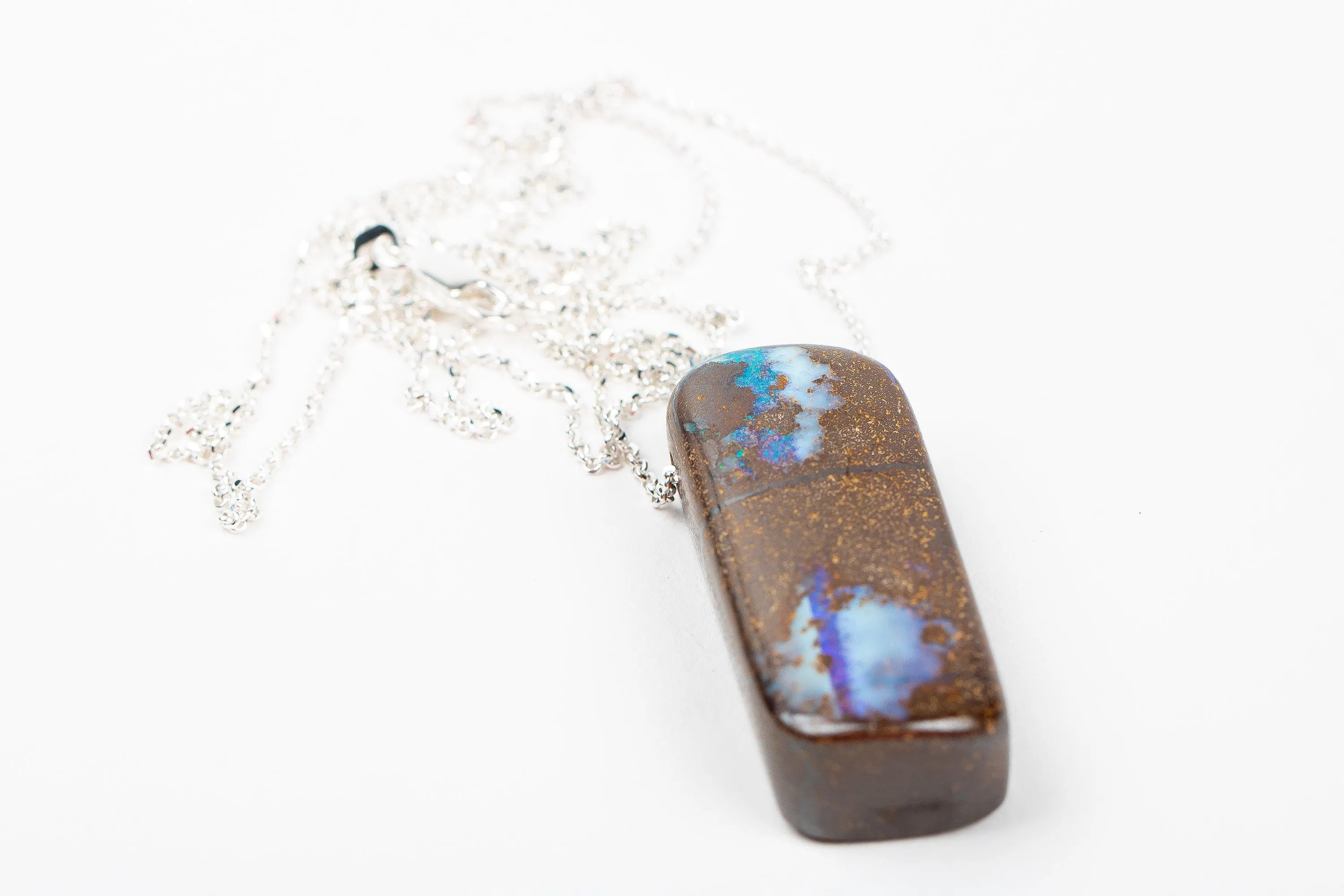 Huge Blue Boulder Opal Necklace