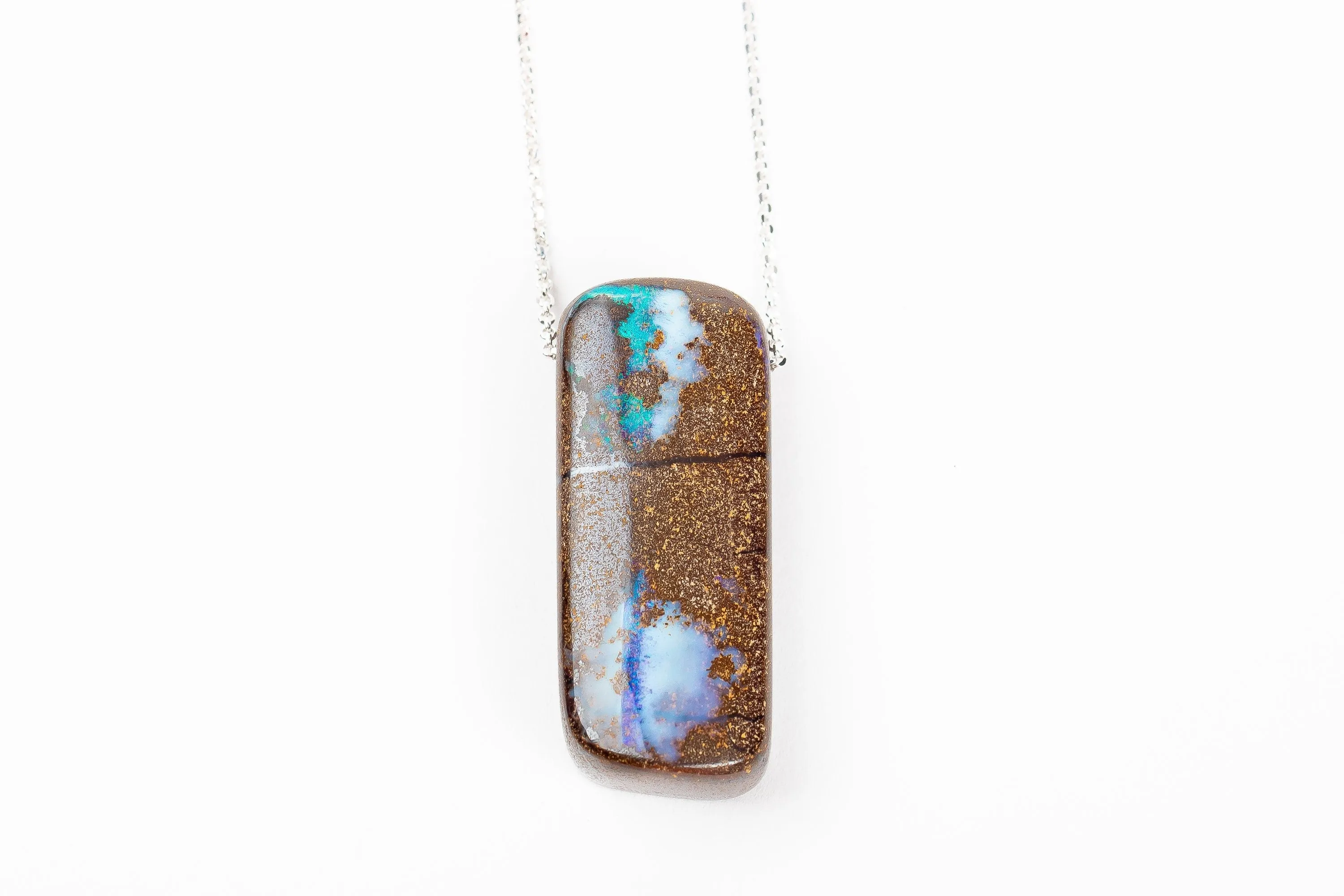 Huge Blue Boulder Opal Necklace