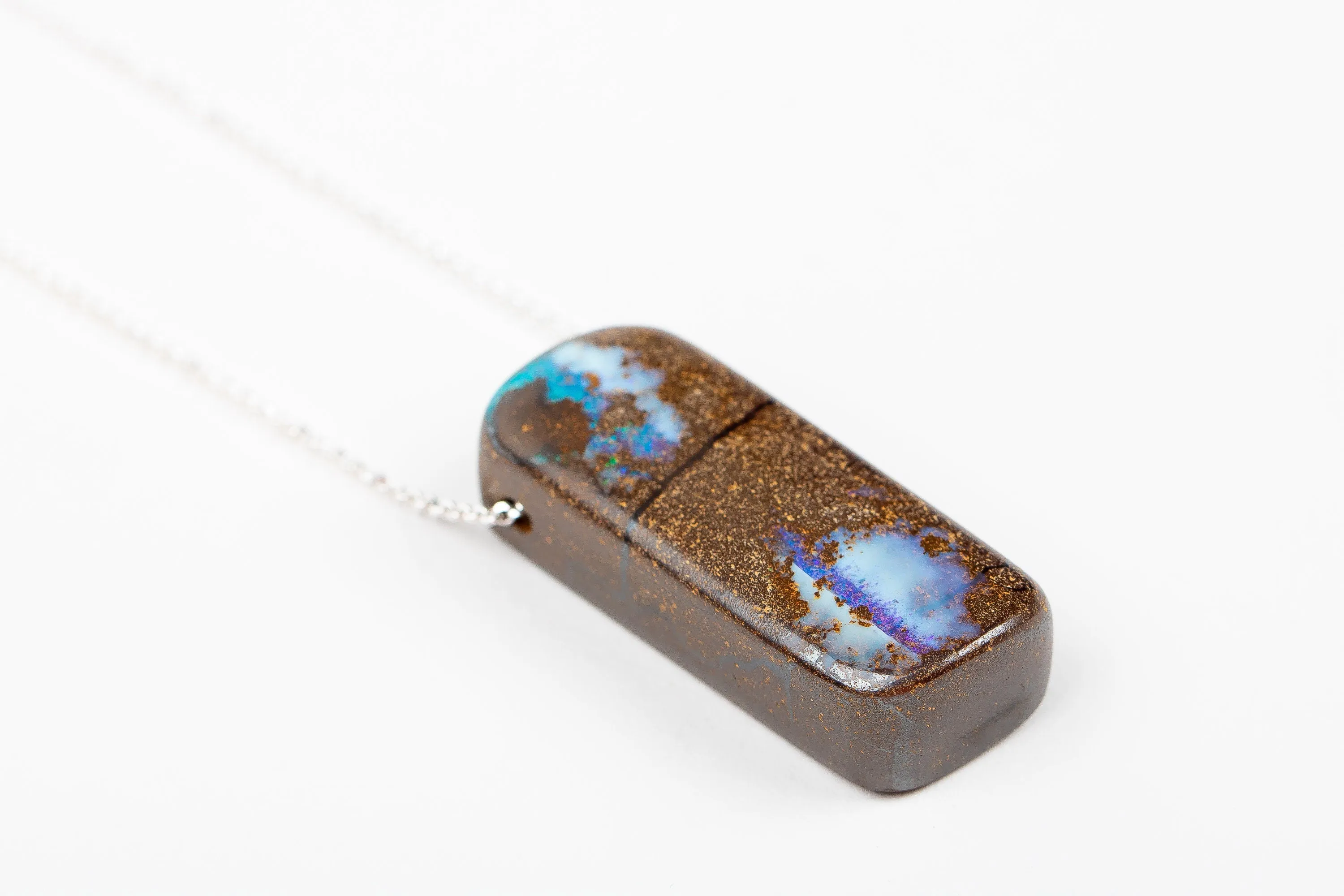 Huge Blue Boulder Opal Necklace