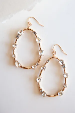 Isabella Gold Teardrop Earrings | Clear Crystal Details | Everyday and Special Occasion Accessories | Wedding Season Earrings