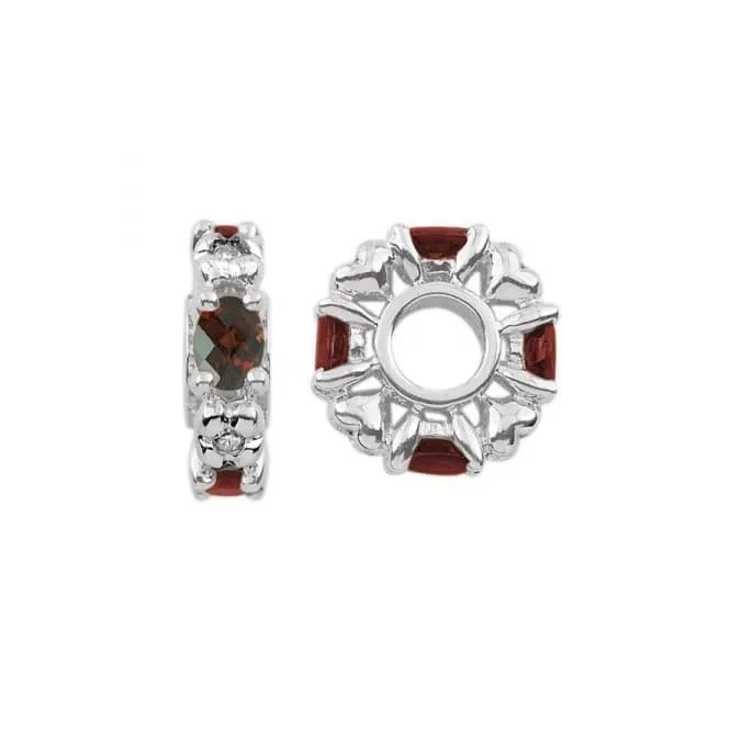 January Birthstone Silver Wheel Charm S348G