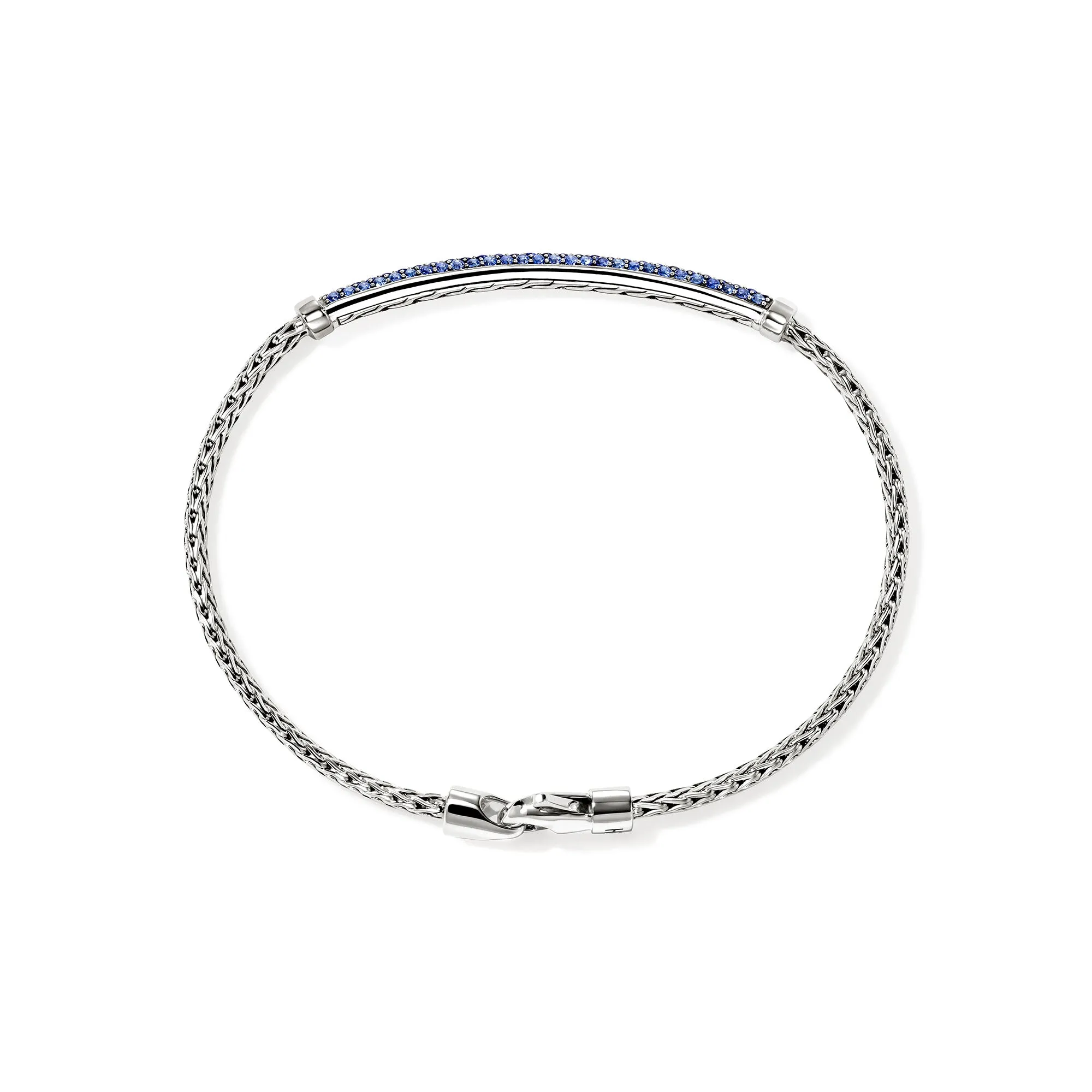 JOHN HARDY MEDIUM ESSENTIAL STERLING SILVER BLUE SAPPHIRE BAR BRACELET