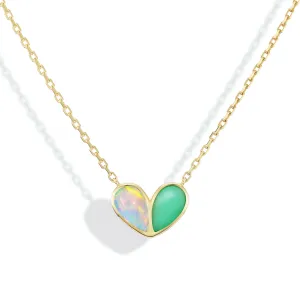 Jumbo Sweetheart Necklace Ethiopian Opal & Chrysoprase