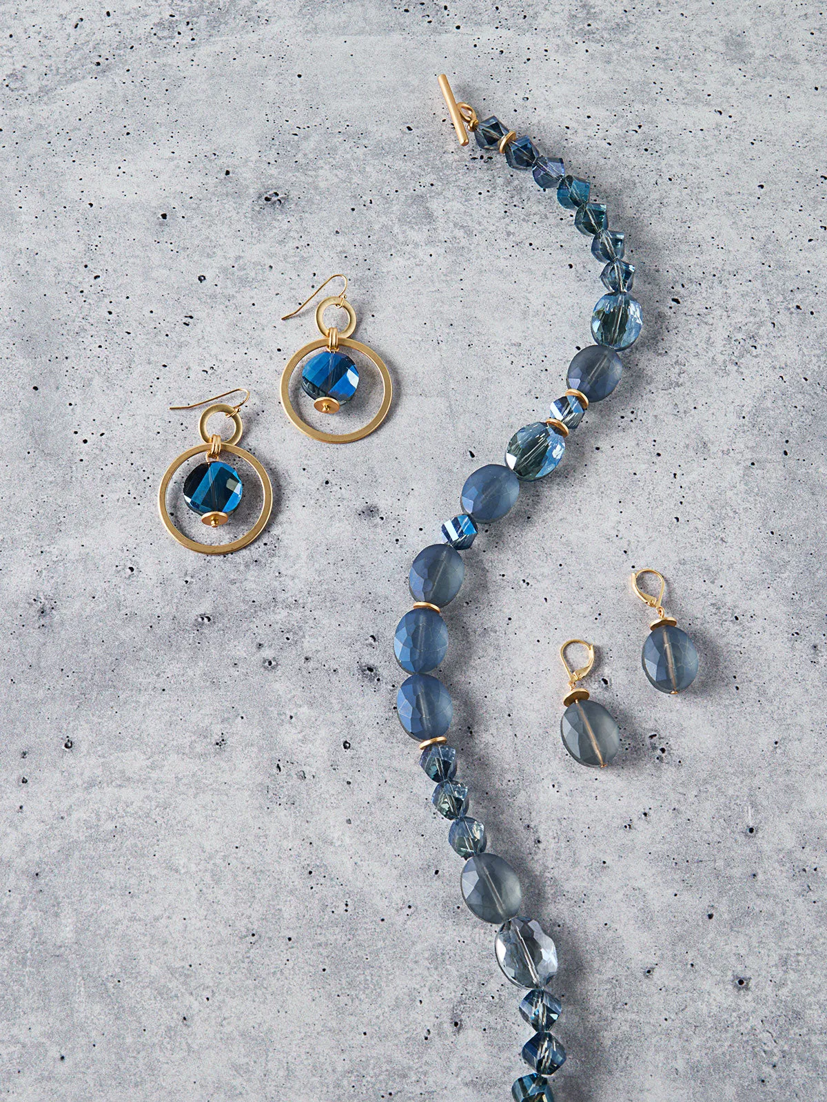 Labradorite and Matte Gold Hoop Earrings