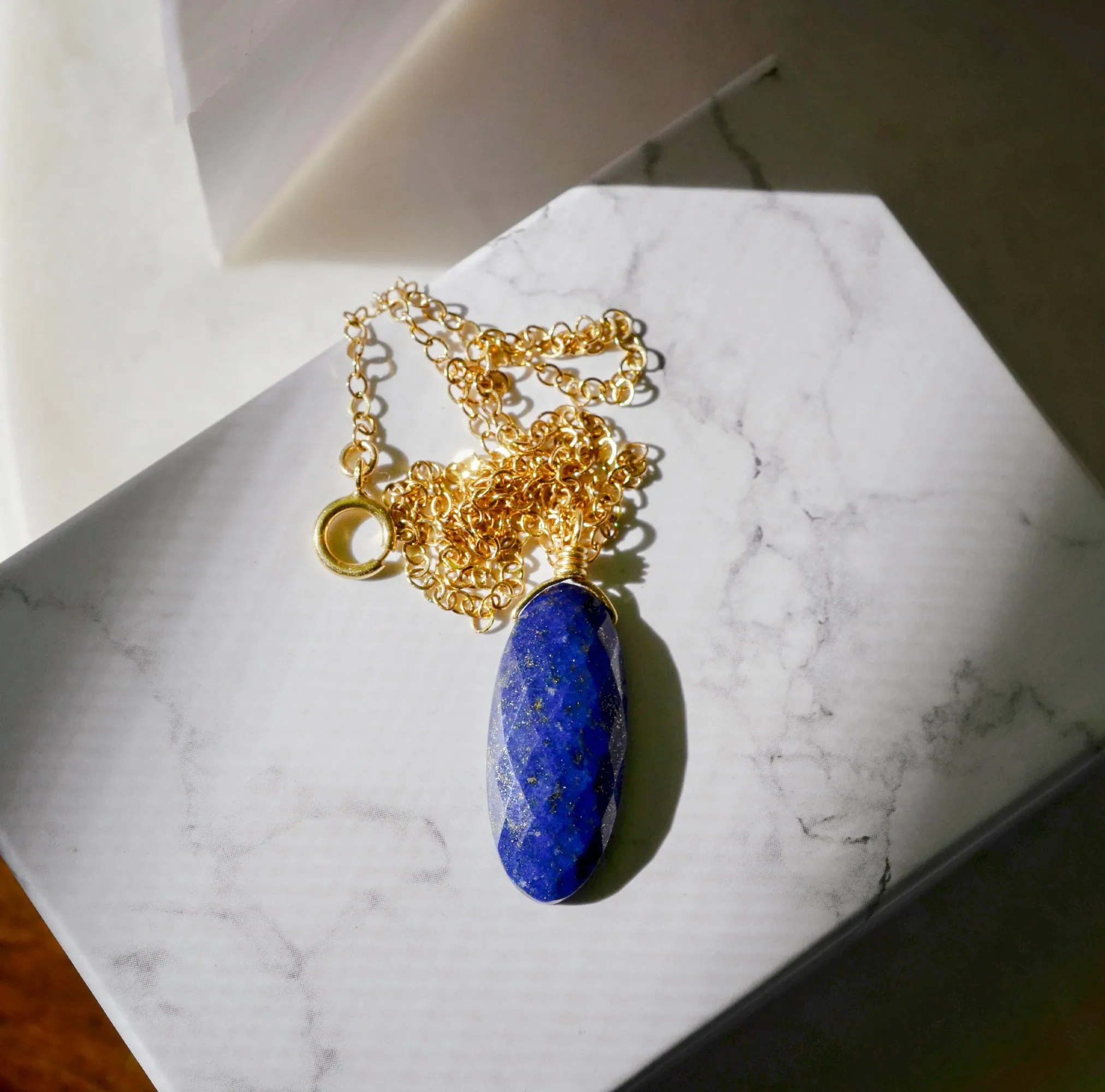 Lapis Lazuli Faceted Oval Necklace