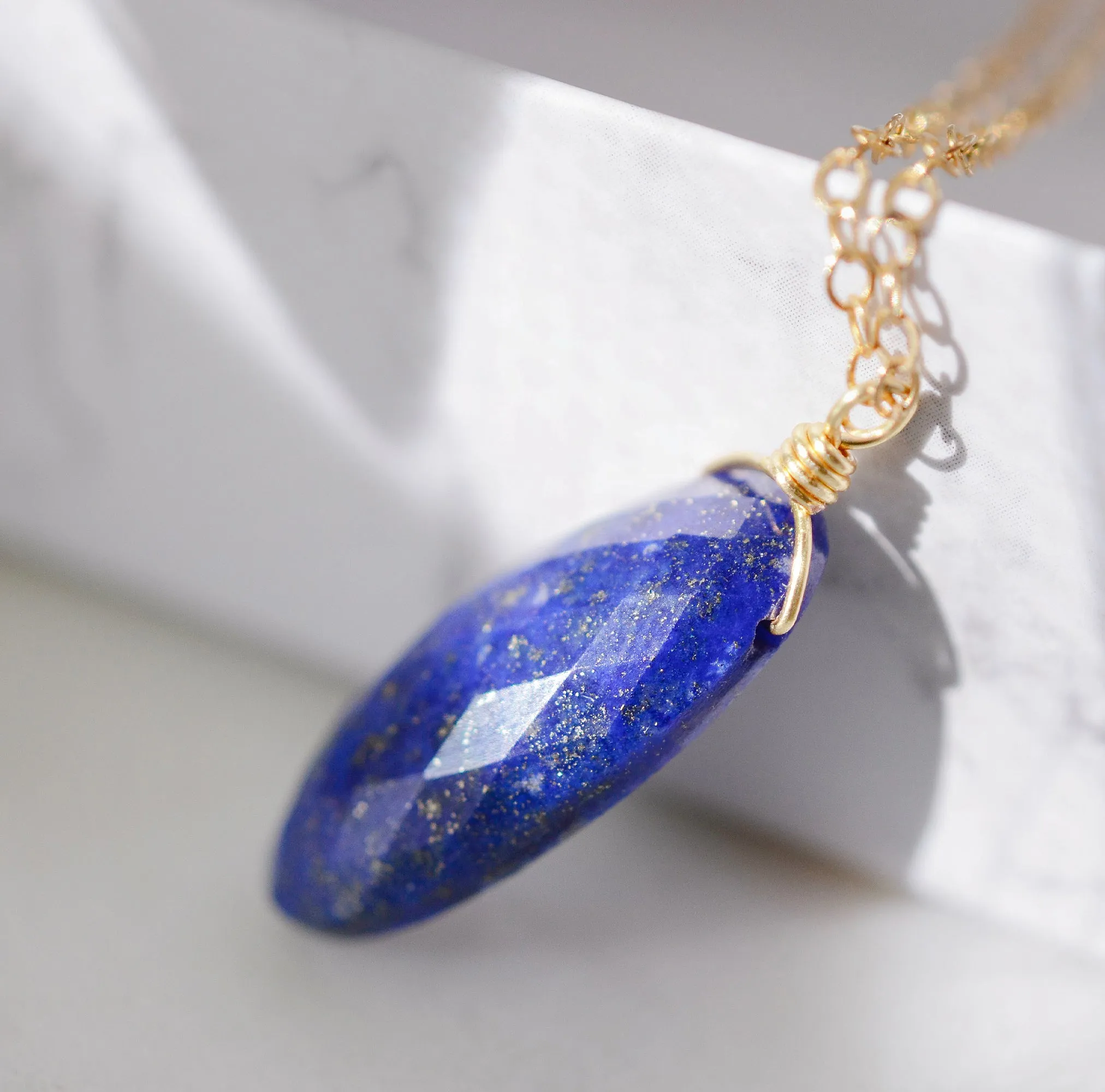 Lapis Lazuli Faceted Oval Necklace