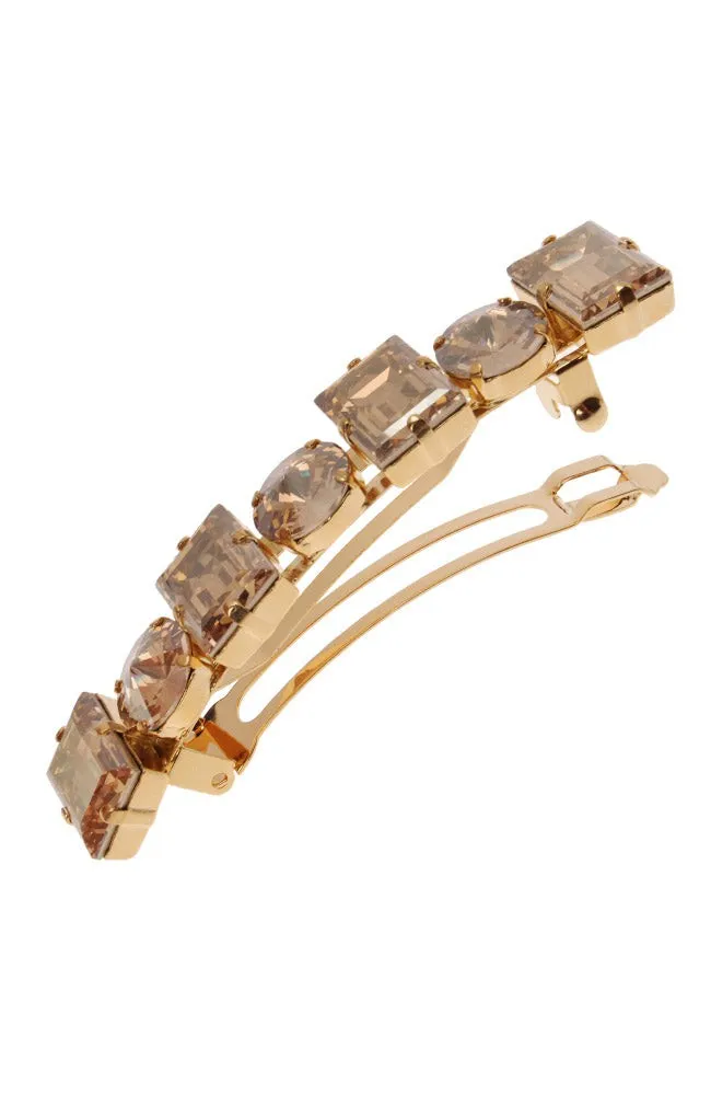 Large Sienna Crystal Barrette