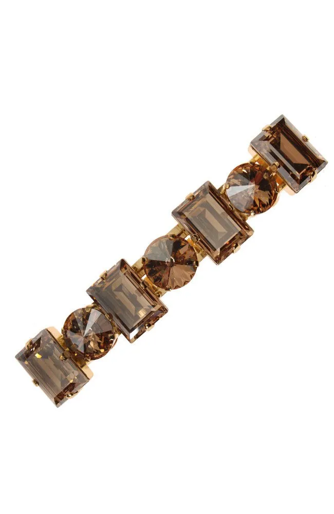 Large Sienna Crystal Barrette