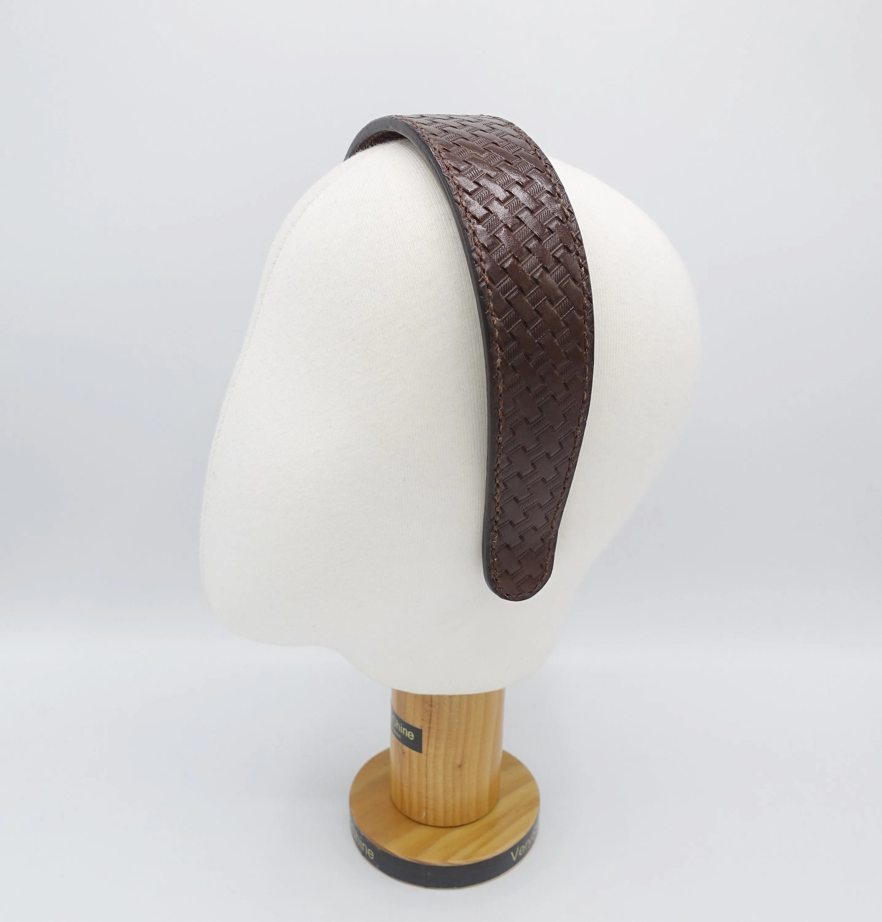 leather pattern headband, handmade leather headband, leather stamped headband