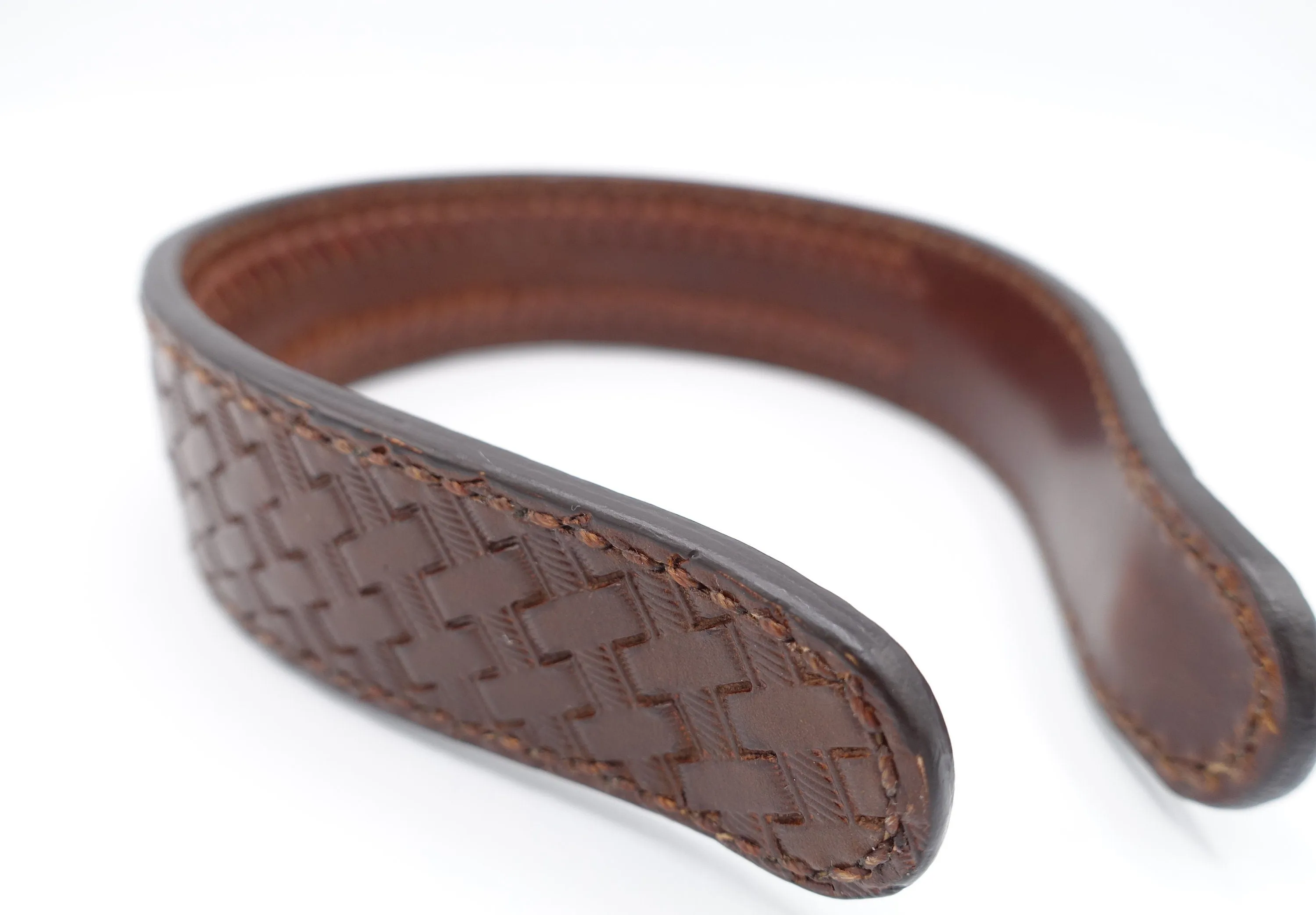 leather pattern headband, handmade leather headband, leather stamped headband