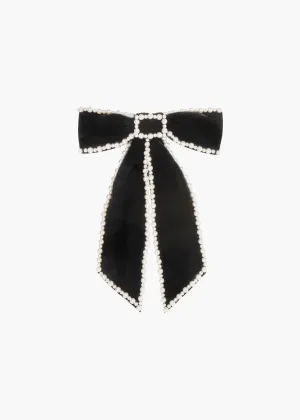 Lennox Bow Barrette -- Black Pearl