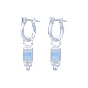 Lia Sterling Silver Rainbow Moonstone Mini Hoop Earrings