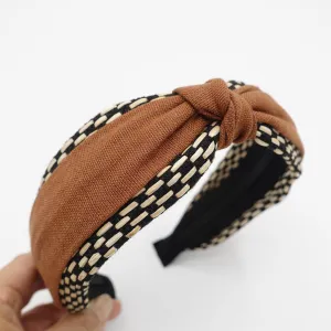 linen top knot headband, stylish hair accessory for women