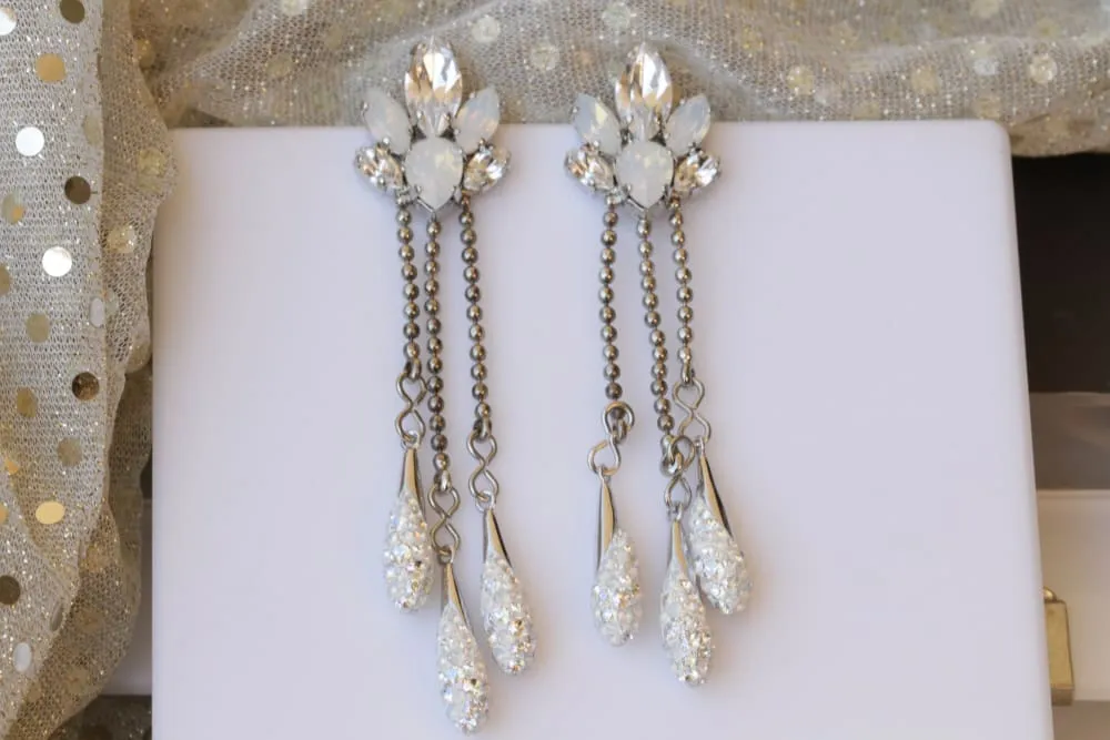 LONG BRIDAL EARRINGS