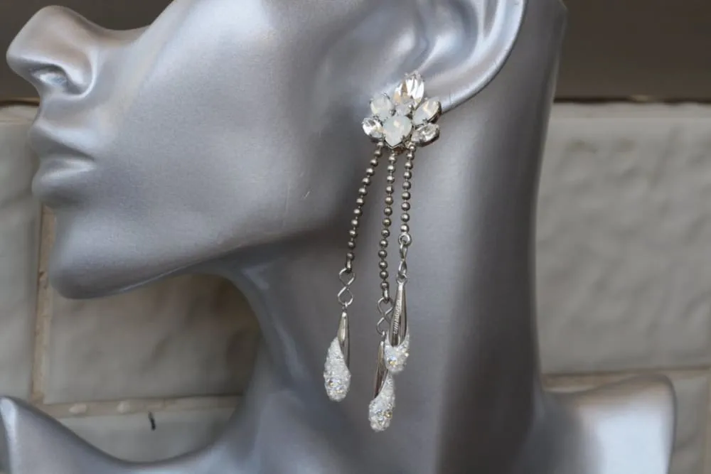 LONG BRIDAL EARRINGS