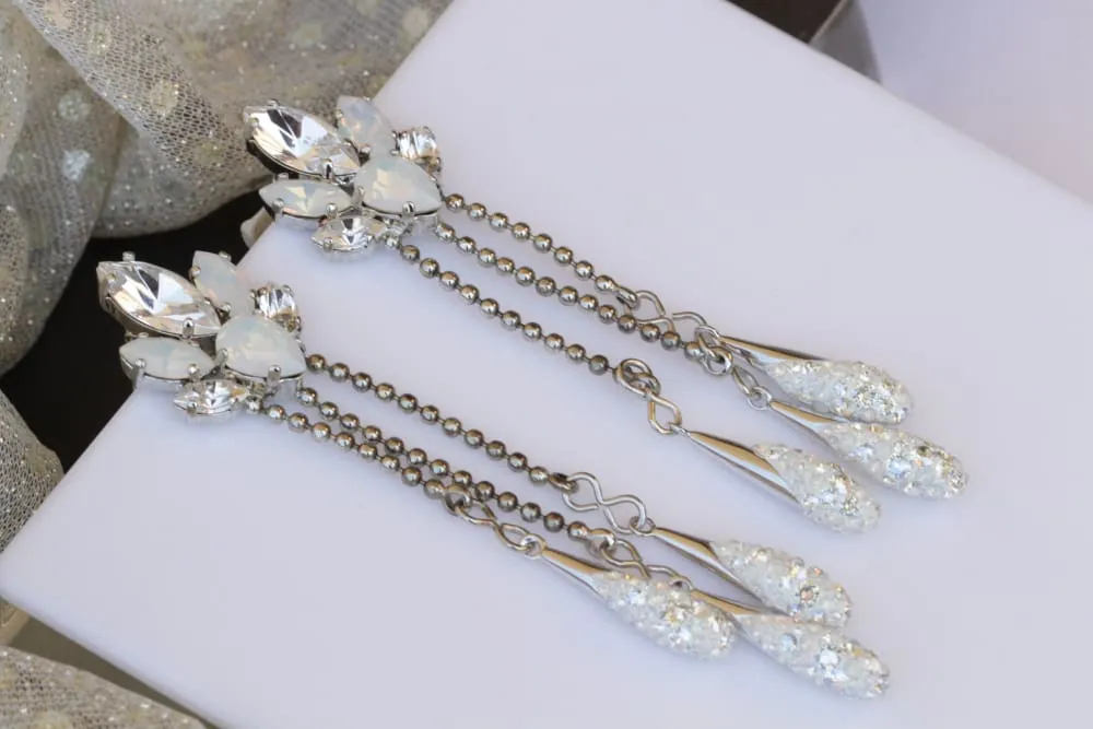 LONG BRIDAL EARRINGS