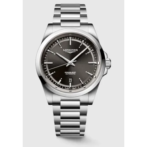 Longines Conquest Black Dial Steel Bracelet 41mm