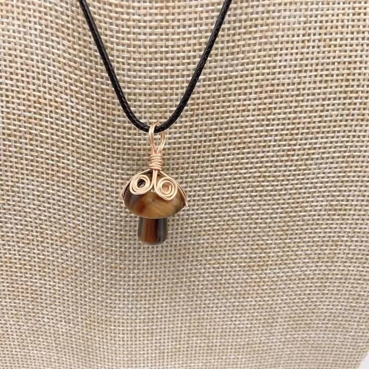 LovelyRLovely Winding Small Mushroom Natural Stone Necklace