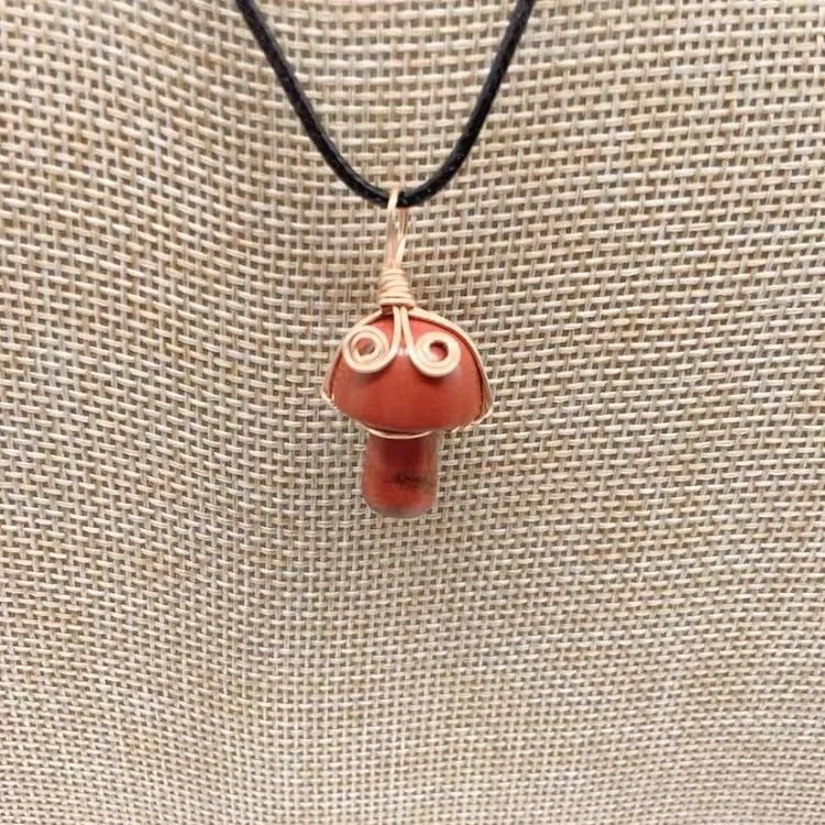 LovelyRLovely Winding Small Mushroom Natural Stone Necklace