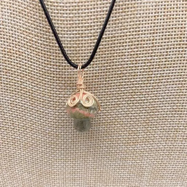 LovelyRLovely Winding Small Mushroom Natural Stone Necklace