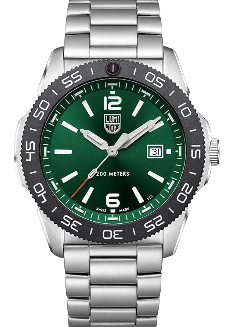 LUMINOX PACIFIC DIVER GREEN DIAL STAINLESS STEEL BRACELET XS.3137