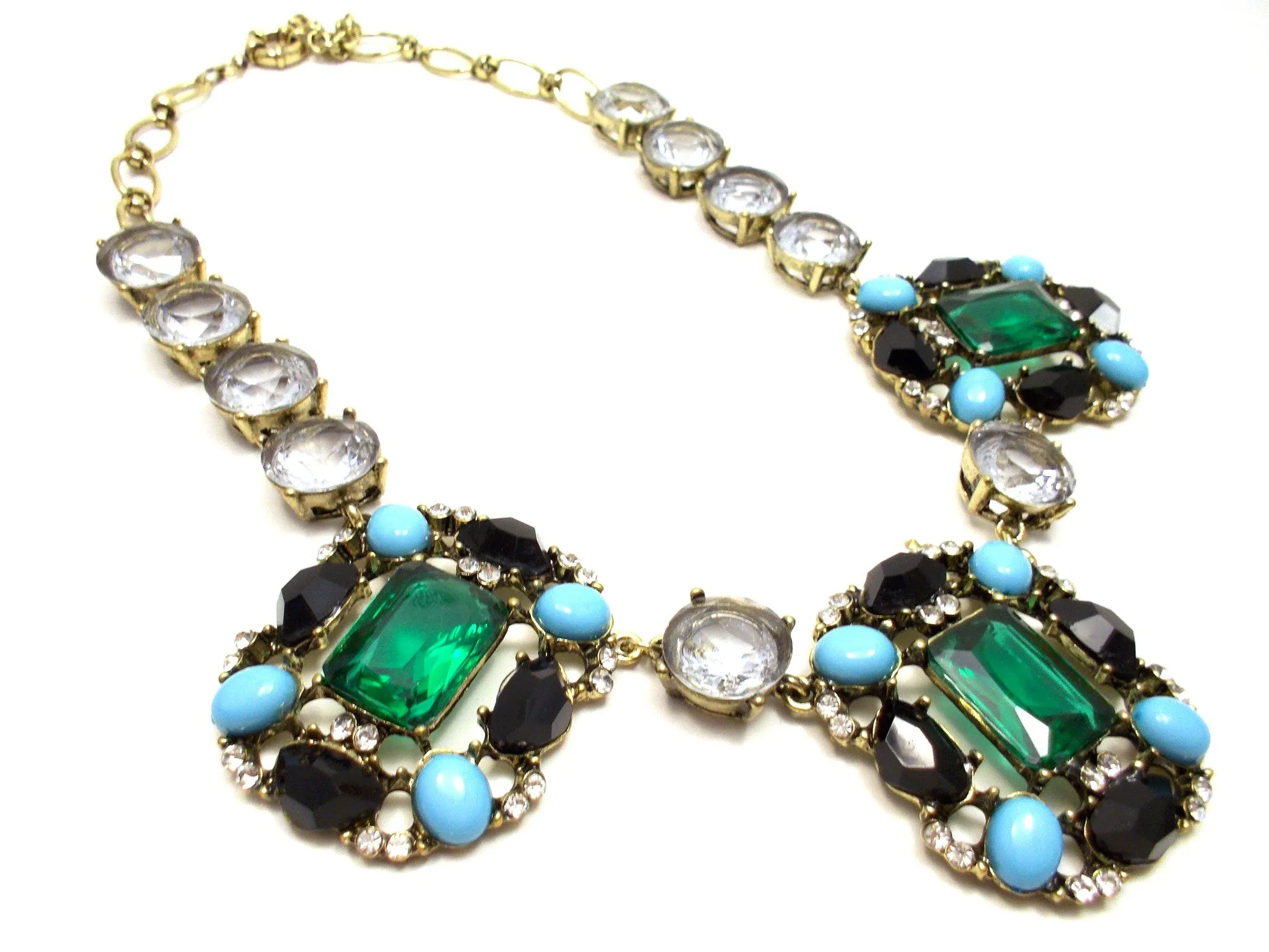 Luxe Turquoise & Emerald Statement Necklace