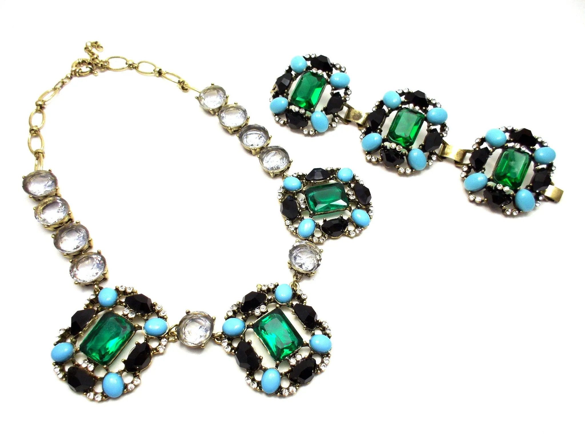 Luxe Turquoise & Emerald Statement Necklace