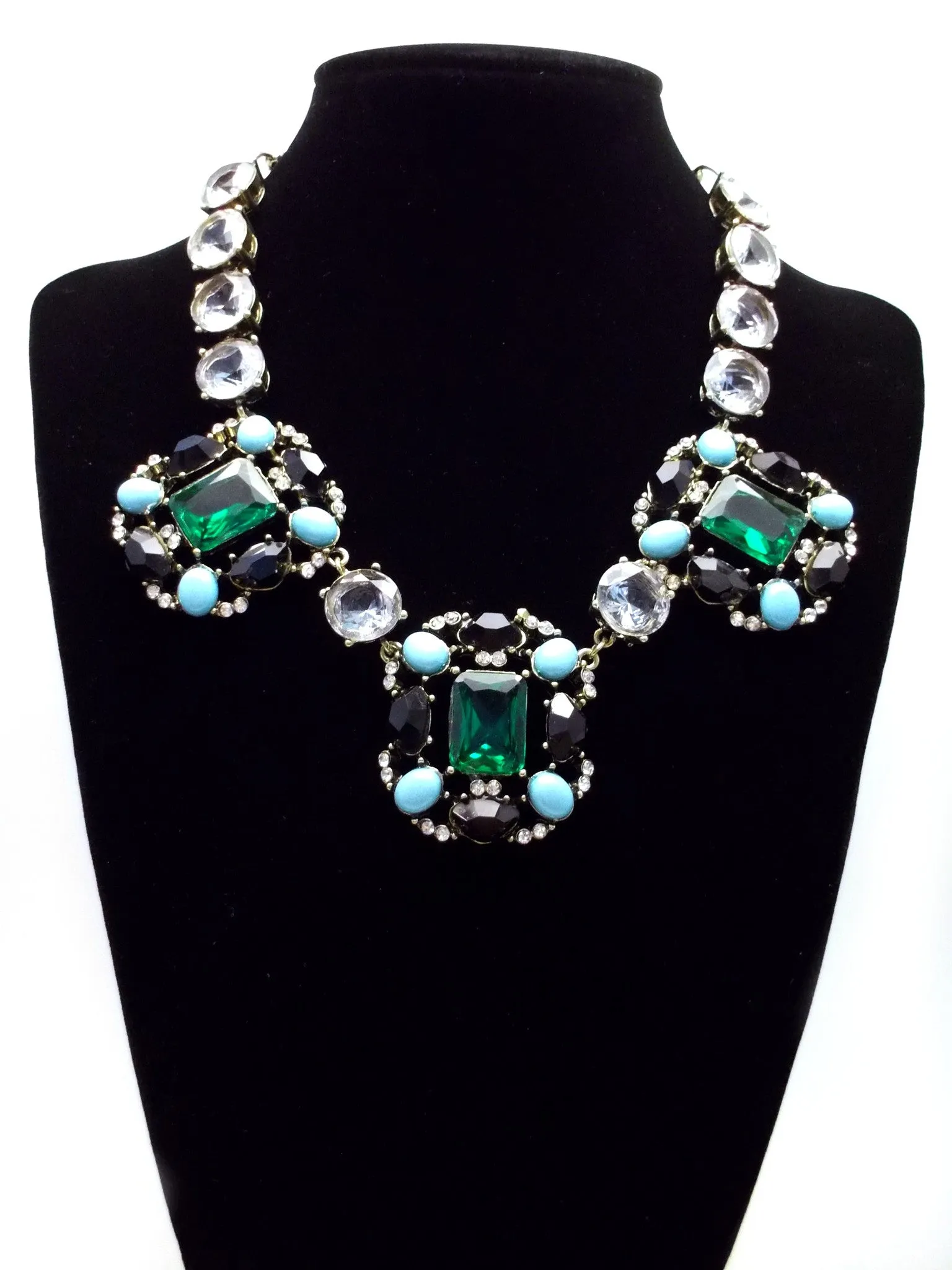 Luxe Turquoise & Emerald Statement Necklace