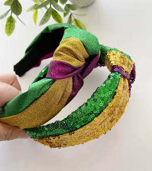 Mardi GrasHeadband Wide Boho Headband Colorful Headband Mardi Gras Headband