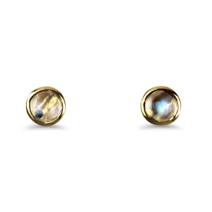 Mark Henry 18k Yellow Gold Round Moonstone Stud Earrings