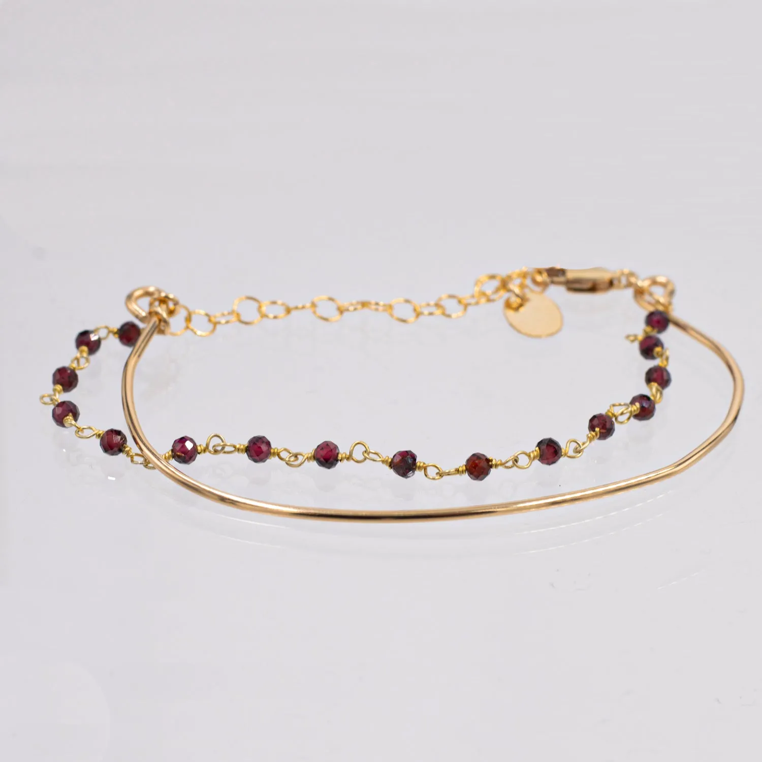 marrakesh "bangle-chain" bracelet - natural garnet