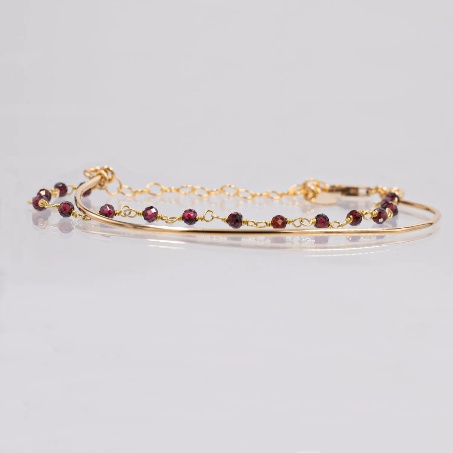 marrakesh "bangle-chain" bracelet - natural garnet