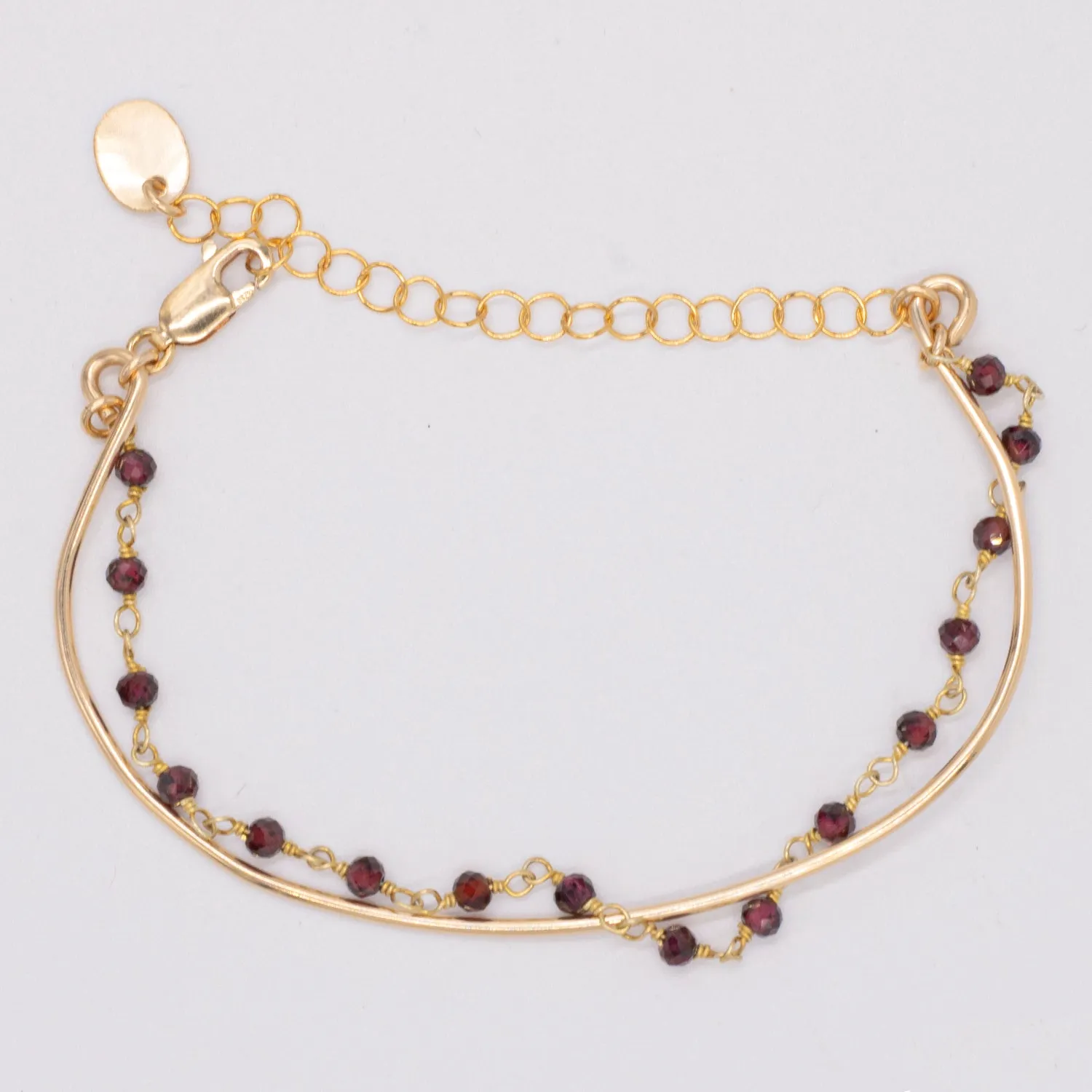 marrakesh "bangle-chain" bracelet - natural garnet