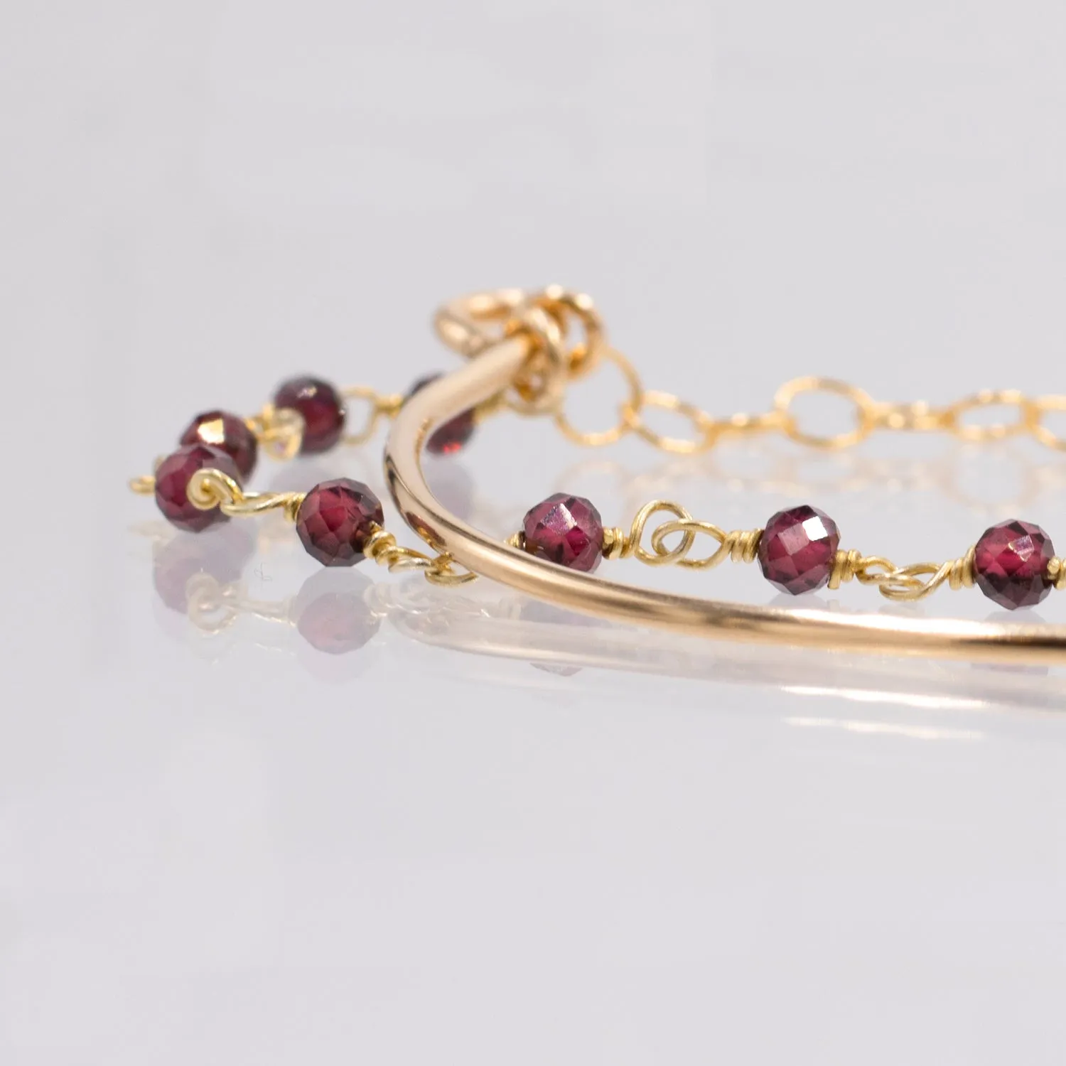 marrakesh "bangle-chain" bracelet - natural garnet