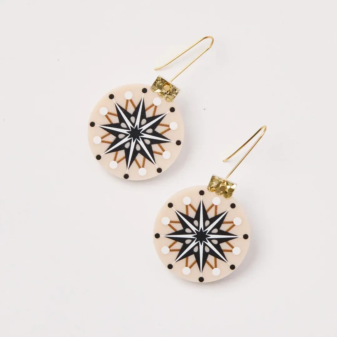 Martha Jean Bauble Earrings in Beige