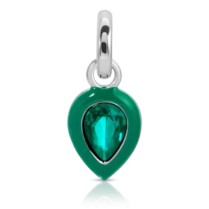 May Emerald Birthstone Charm - Pear