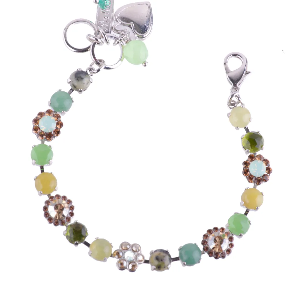 Medium Blossom Bracelet in "Savannah"- Rhodium