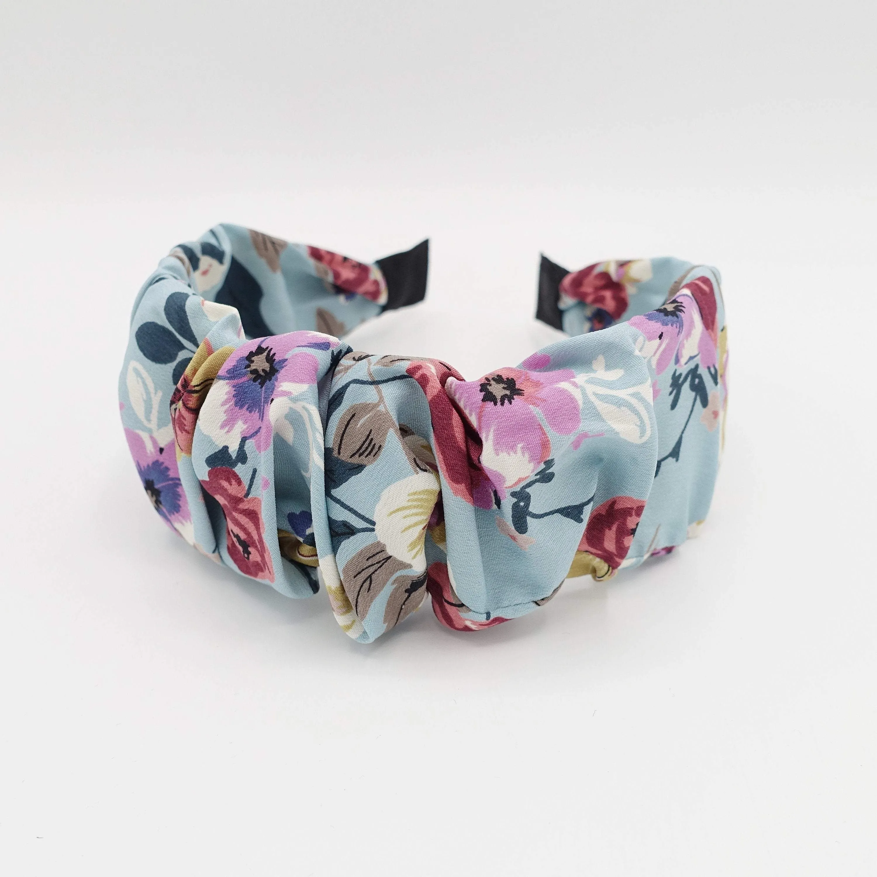 medium flower print headband pleated hairband colorful hair accessory for women