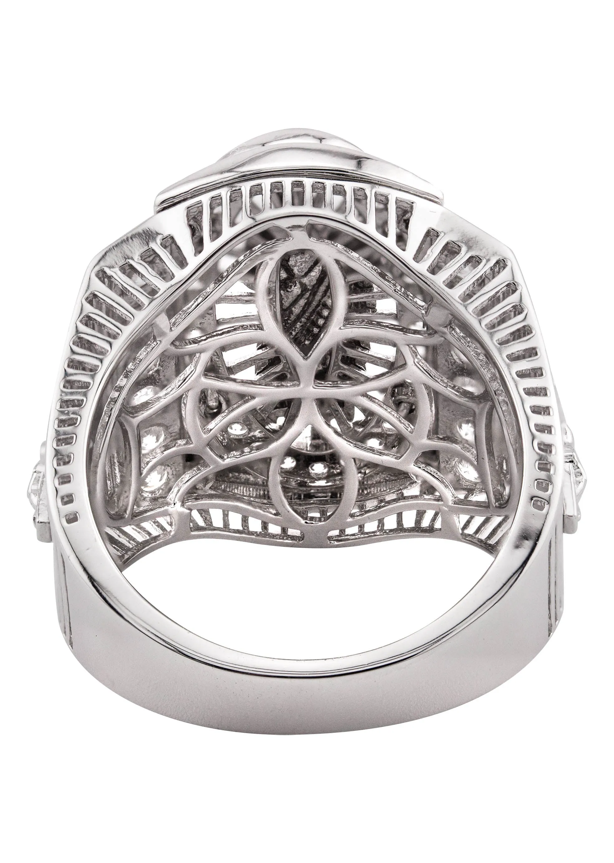 Mens Silver CZ Jesus Ring | Appx 9.3 Grams