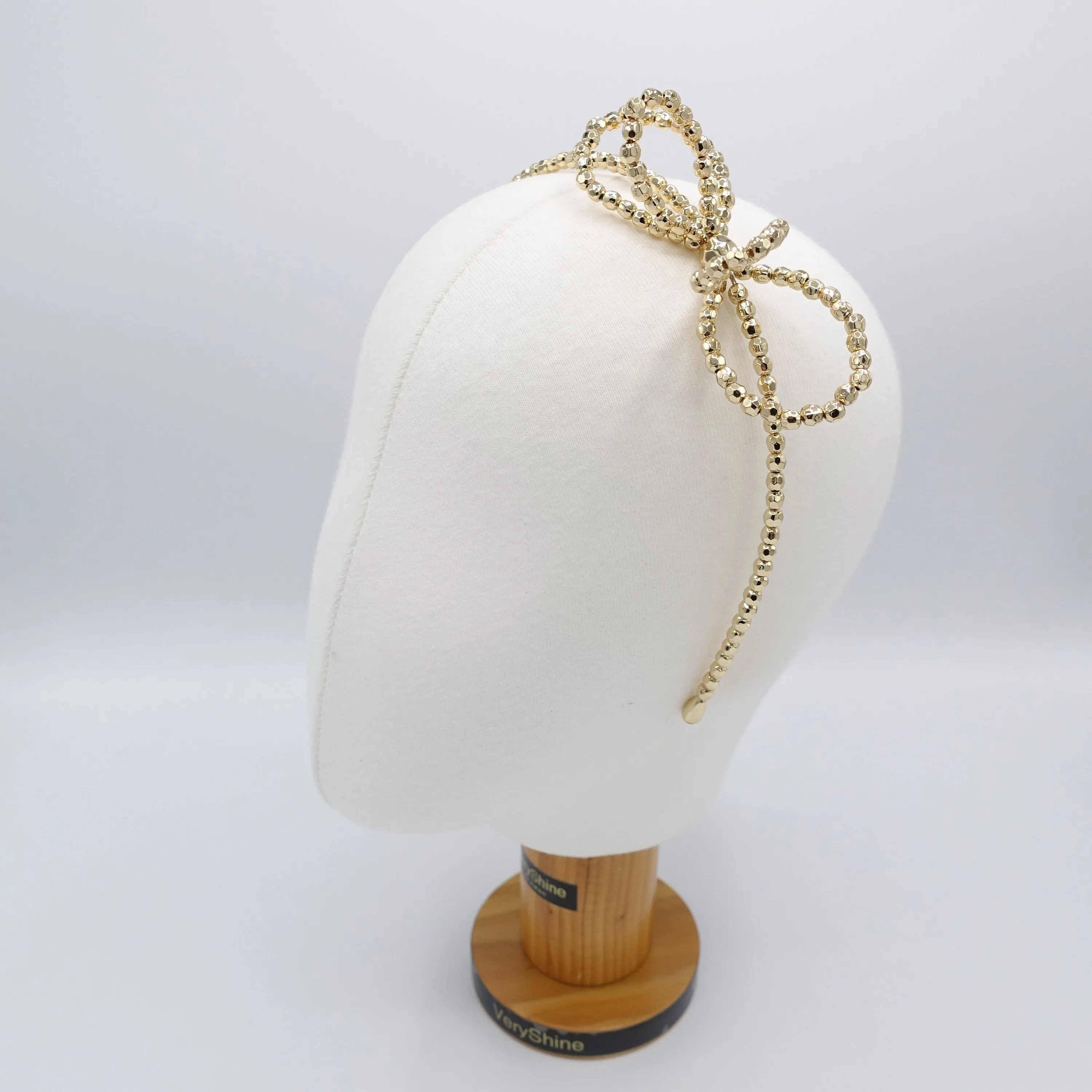 metallic bow knot headband