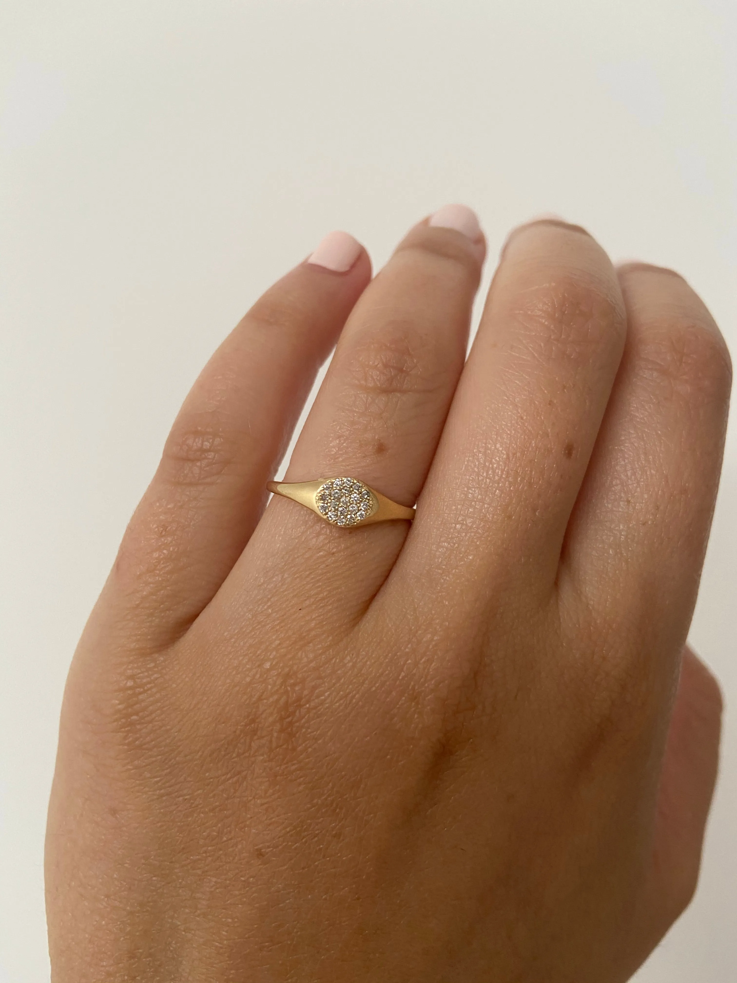 Mini Diamond Signet Ring