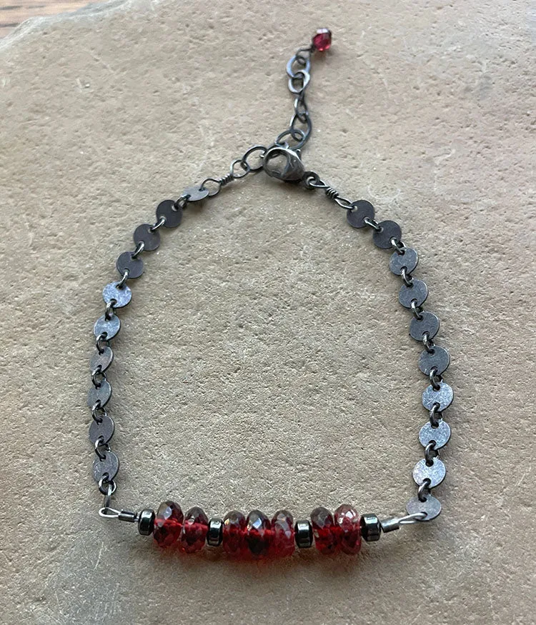 Mirrored Garnet Bracelet