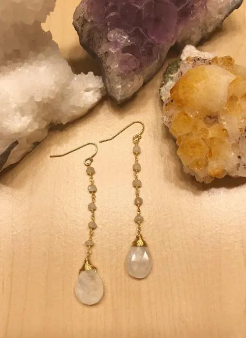 Moonstone Teardrop Earrings