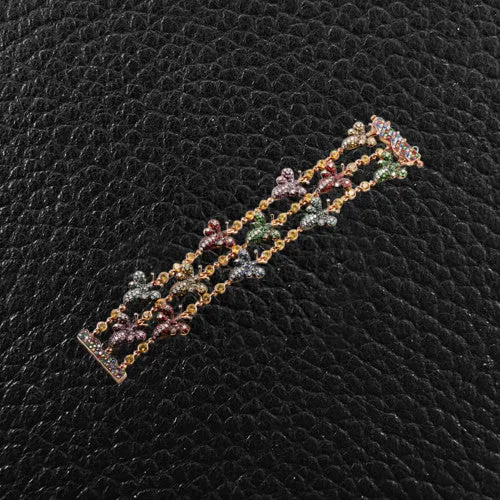 Multi-color Gemstone Butterfly Bracelet