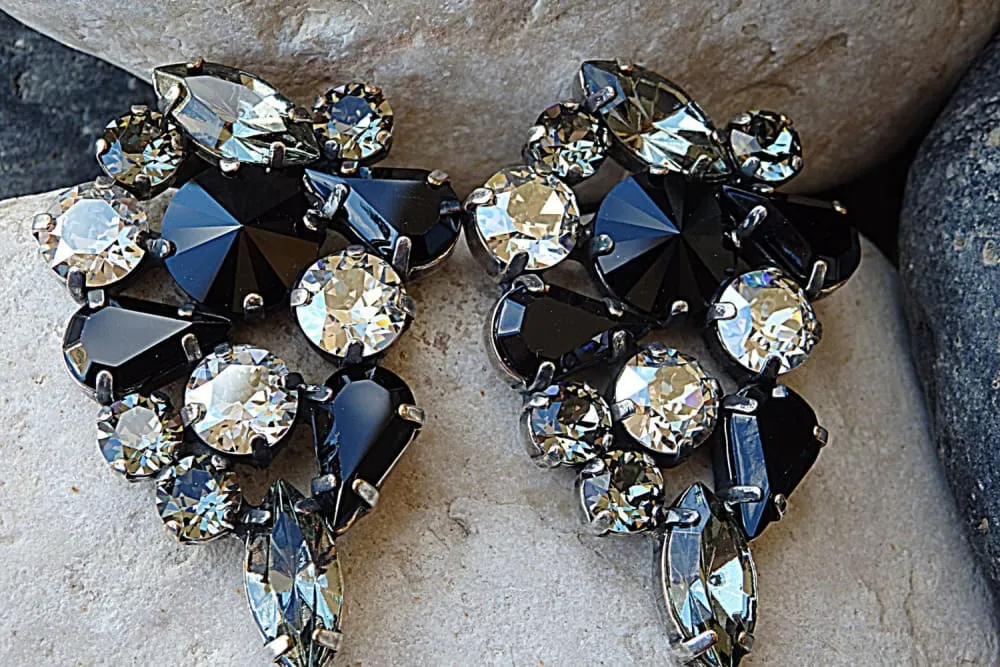 Multi Stone Cluster Stud Earrings